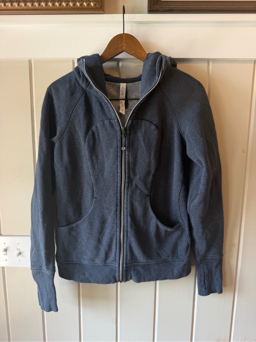 lululemon athletica Navy Grey Full Zip Hoodie, Size 8